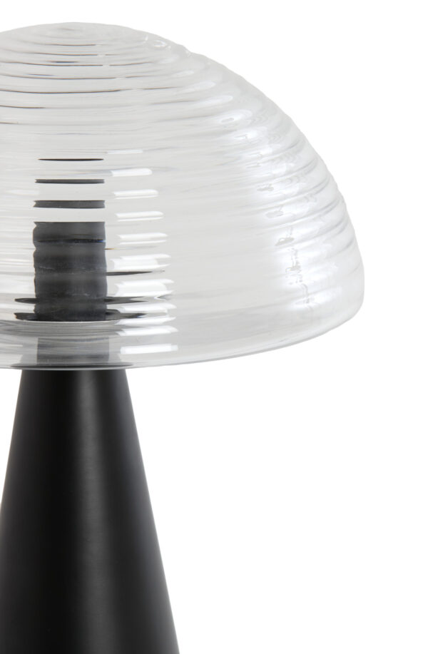 Glazen tafellamp metaal zwart Light & Living Mueda - H 43 cm - Image 3