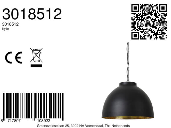Zwarte hanglamp met industriële kap Light & Living Kylie - Ø 60 cm - Image 10