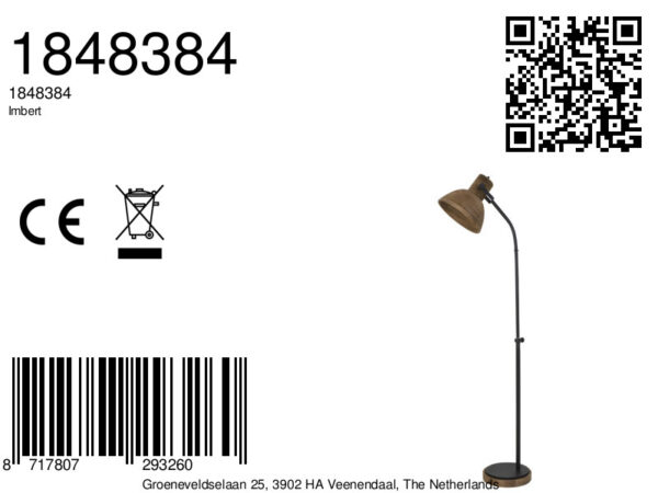 Industriële vloerlamp hout Light & Living Imbert - H 129 cm - Image 8