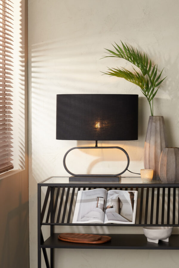 Zwarte lampvoet ovaal design Light & Living Jamiro - H 29 cm - Image 4