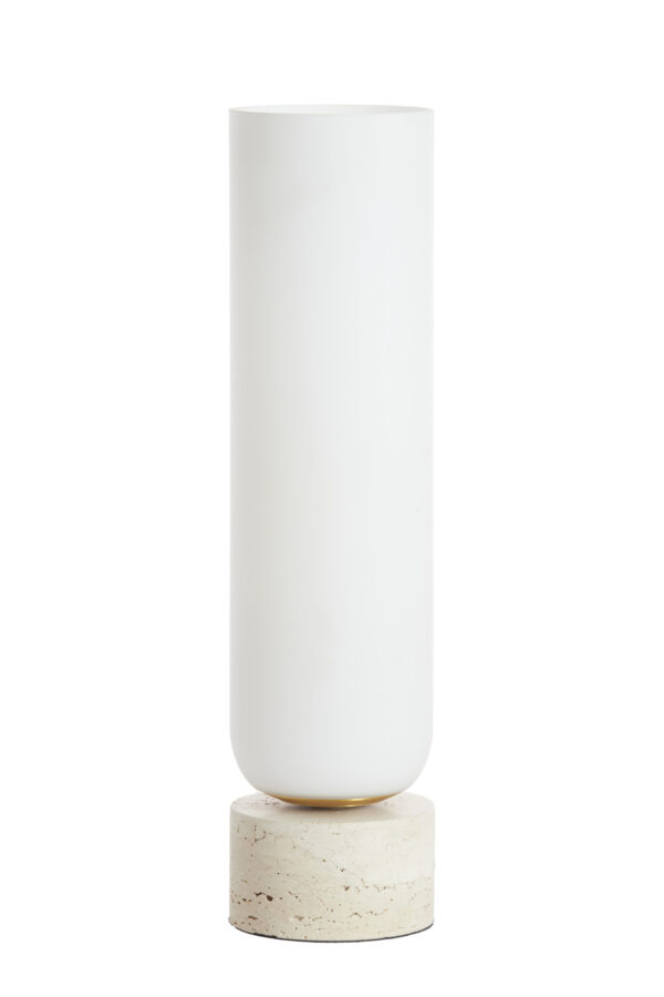Lange tafellamp witte cilinderkap Light & Living Rylano - H 47 cm - Image 2