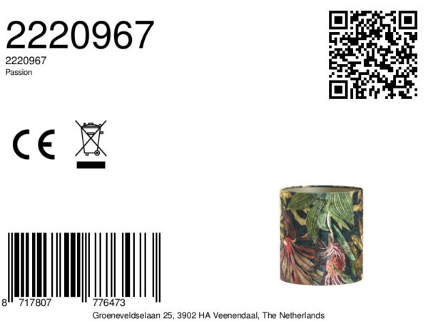 Botanische print lampenkap in kleur Light & Living Passion - Ø 20 cm - Image 8