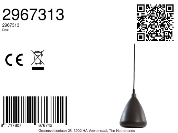 Zwarte druppelvormige hanglamp Light & Living Desi - Ø 18 cm - Image 8