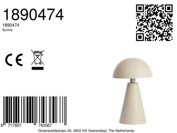 Beige tafellamp in moderne stijl Light & Living Surrina - H 49 cm - Image 7