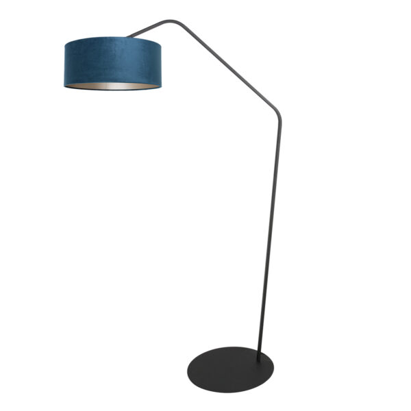 Booglamp zwart met velvet blauwe kap Anne Lighting ZigZag - Image 2