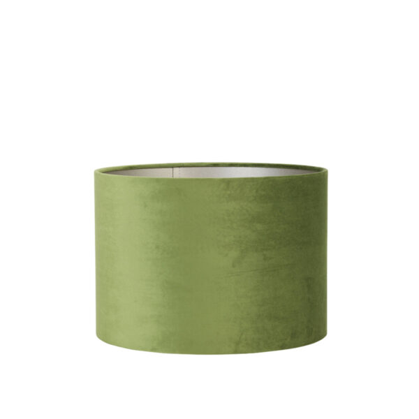 Cilindervormige groene stof lampenkap Light & Living Velours - Ø 25 cm