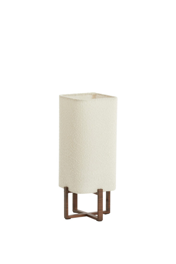 Cilindrische stoffen tafellamp wit Light & Living Wyn - H 39 cm - Image 3