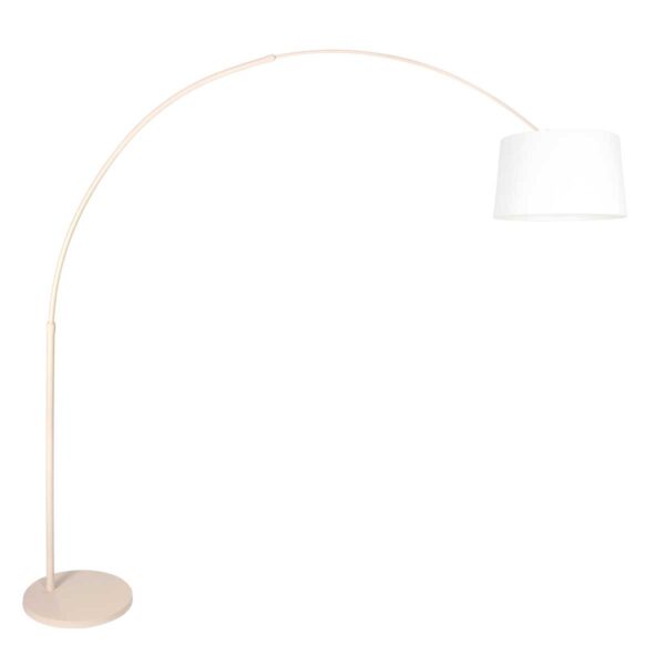 Trendy cremekleurige booglamp witte kap Steinhauer Sparkled Light
