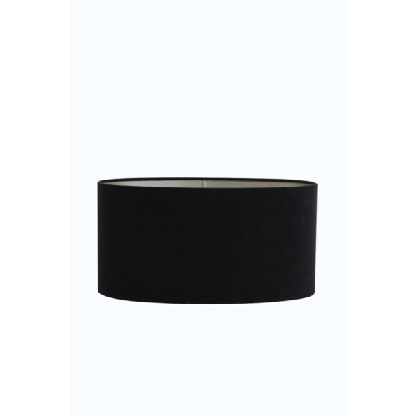 Cilindervormige zwarte lampenkap in stijl Light & Living Velours - H 27 cm