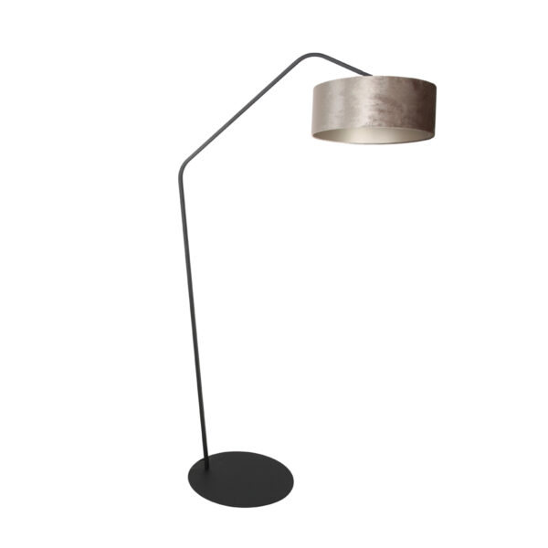 Booglamp geknikt zwart zilver velours kap Anne Lighting ZigZag