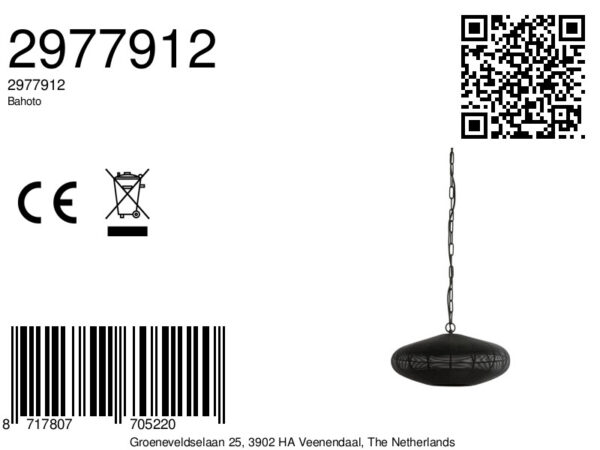 Zwarte hanglamp met ketting Light & Living Bahoto - Ø 40 cm - Image 9
