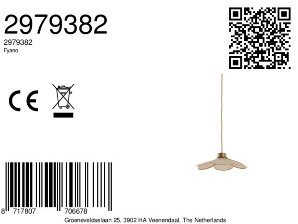Bloemvormige hanglamp in naturel tint Light & Living Fyano - Ø 30,5 cm - Image 9