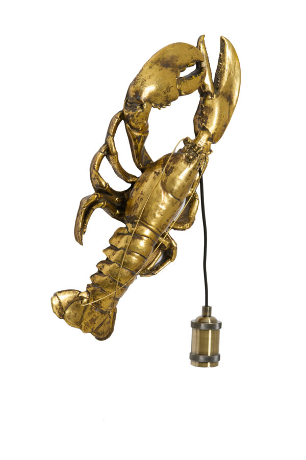 Gouden kreeft lampenkapontwerp Light & Living Lobster - H 50,5 cm - Image 3