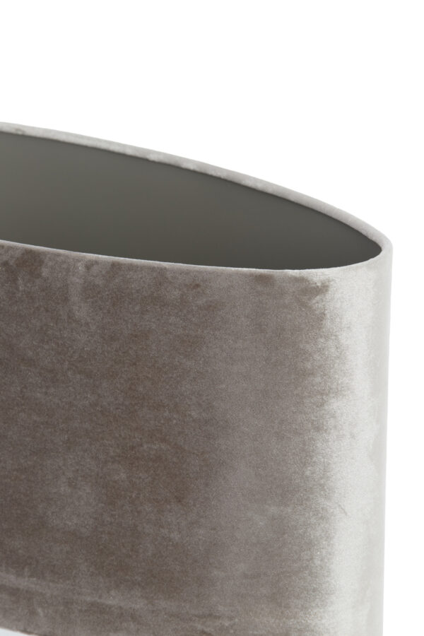 Cilindervormige taupe fluwelen lampenkap Light & Living Palata - H 19 cm - Image 5