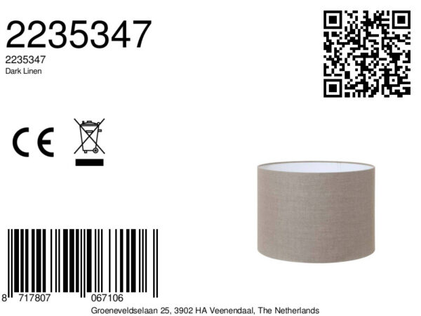 Beige lampenkap in cilindervorm Light & Living Dark Linen - Ø 35 cm - Image 5