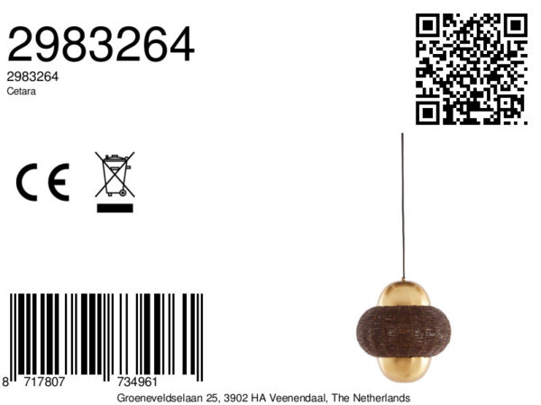 Gouden hanglamp met kralen decoratief Light & Living Cetara - Ø 26 cm - Image 8