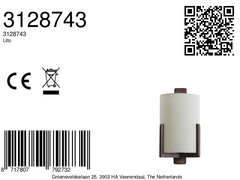 Stoffen lampenkap met hout Light & Living Litto - Image 7