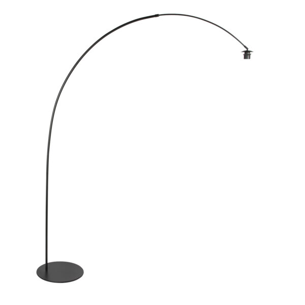 Zwarte booglamp met klassieke grijze kap Anne Lighting Curve - Image 6