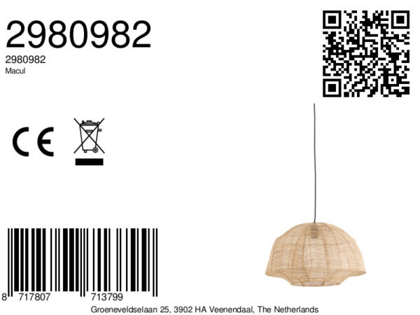 Natuurlijke rotan hanglamp Light & Living Macul - Ø 50 cm - Image 7