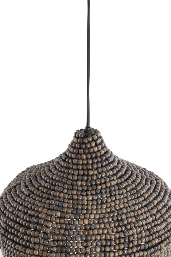 Aardetinten kralen hanglamp met natuurlijke look Light & Living Kalenga - Ø 36 cm - Image 4