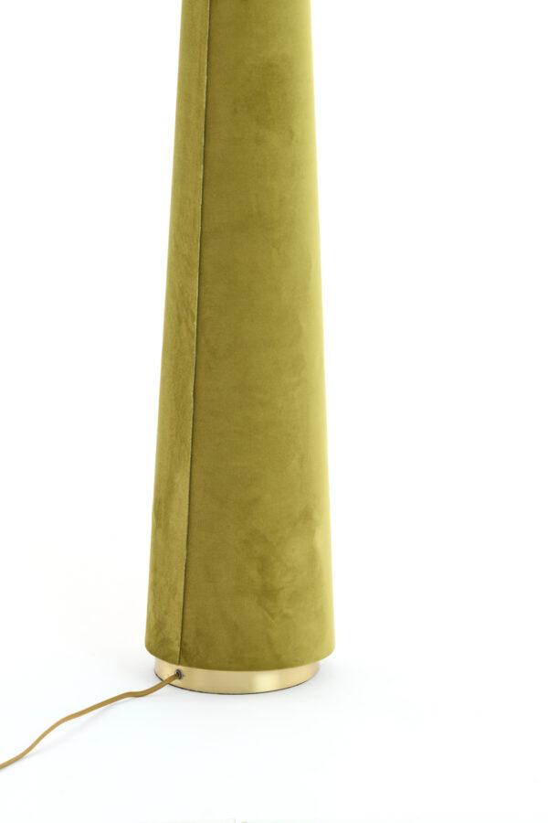 Olijf-groene vintage stoffen staande lamp Light & Living Devia - H 168 cm - Image 5