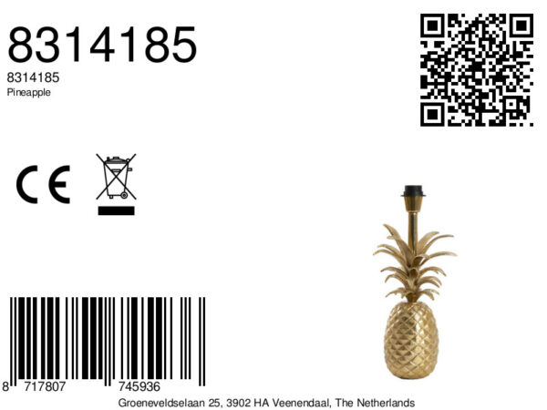Lampvoet in gouden ananasdesign Light & Living Pineapple - H 37 cm - Image 10