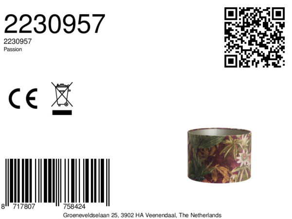 Lampenkap met botanische print Light & Living Passion - Ø 30 cm - Image 7