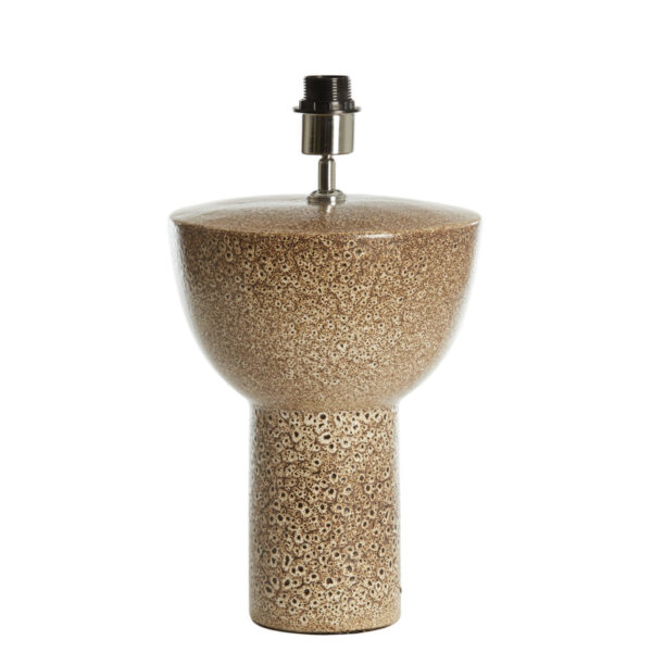 Keramische lampvoet gespikkeld bruin Light & Living Yasur - H 34,5 cm