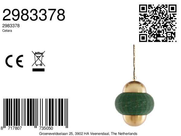 Goud-groene hanglamp met designkap Light & Living Cetara - Ø 33 cm - Image 8