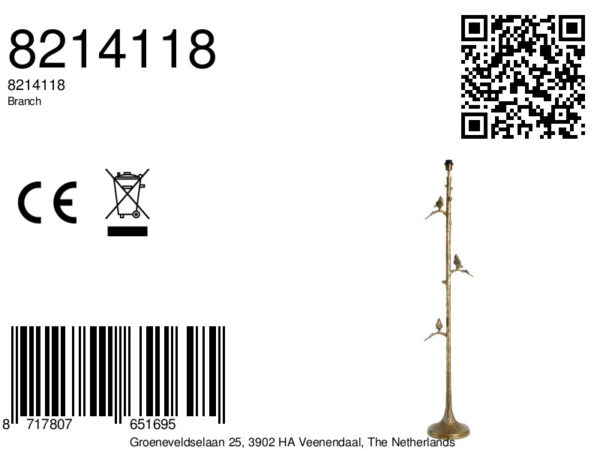 Gouden staande lamp natuurdesign Light & Living Branch - H 165 cm - Image 6