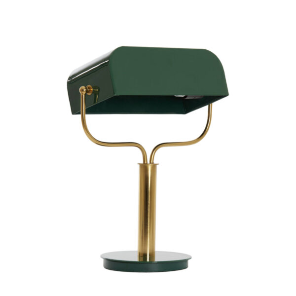 Metalen bankierslamp met groene stalen kap Light & Living Ayer - H 43 cm