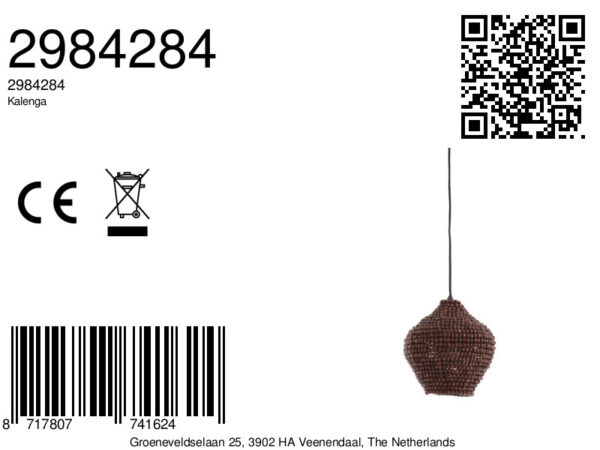 Houten kralen hanglamp decoratief Light & Living Kalenga - Ø 21 cm - Image 7