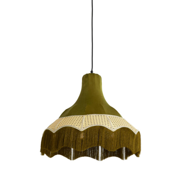 Groene hanglamp met franjes Light & Living Mizia - Ø 50 cm