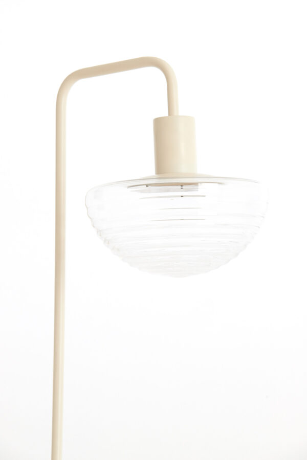 Cremekleurige tafellamp met glazen kapje Light & Living Baylie - H 61 cm - Image 4