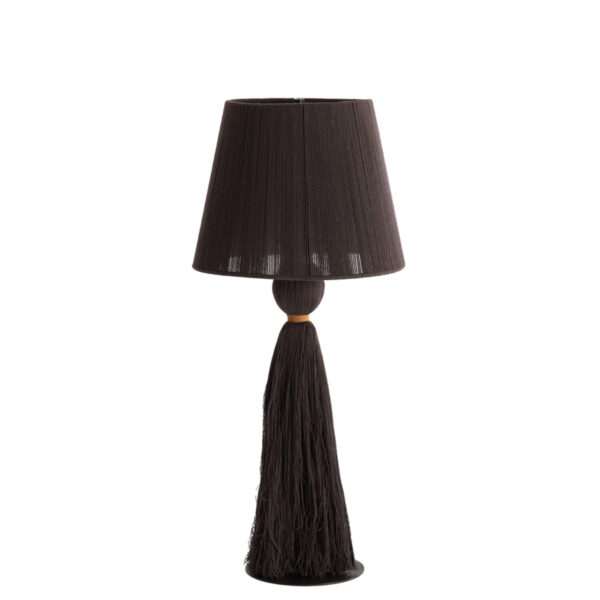 Zwarte stoffen vintage tafellamp Light & Living Espino - H 58 cm