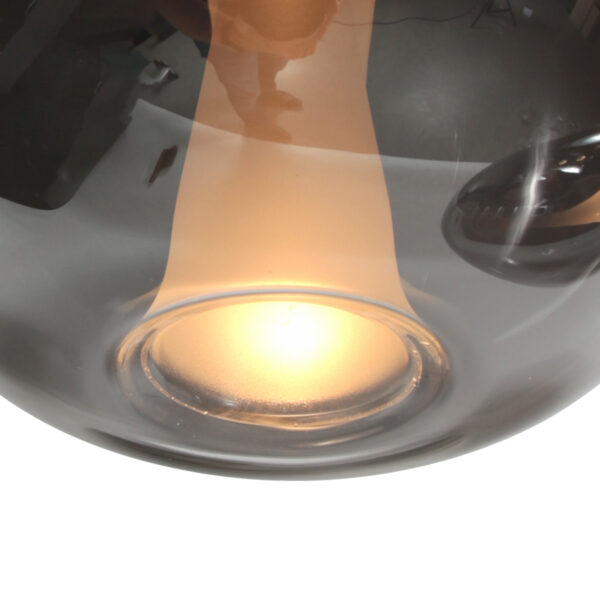 Design hanglamp zwart met 5 smoke glazen kappen Steinhauer Glimsy - Image 5