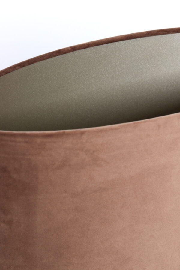 Cilindervormige lampenkap in bruin fluweel Light & Living Velours - H 32 cm - Image 6