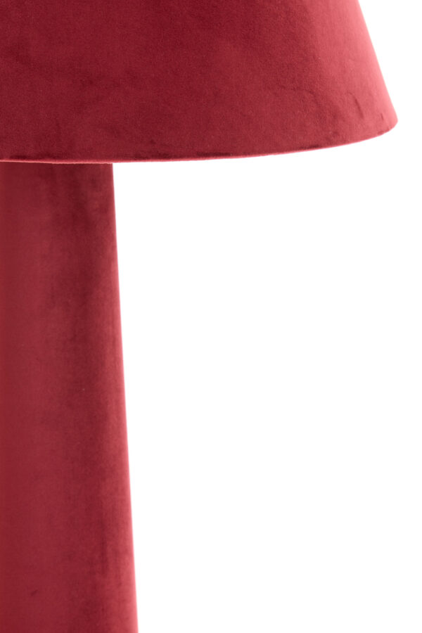 Rode stoffen staande schemerlamp kegelvormig Light & Living Devia - H 168 cm - Image 5