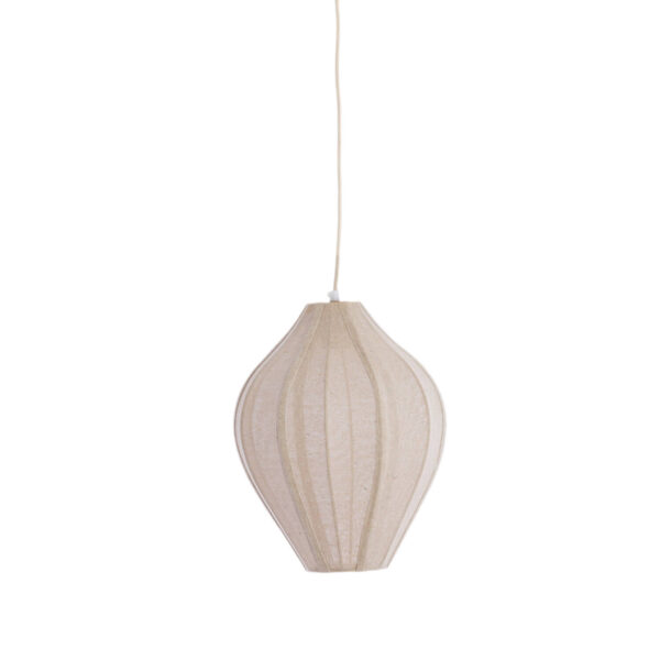 Ovale hanglamp met beige stoffen kap Light & Living Pasto - Ø 31 cm