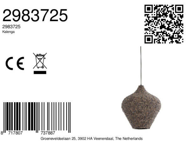 Aardetinten kralen hanglamp met natuurlijke look Light & Living Kalenga - Ø 36 cm - Image 7