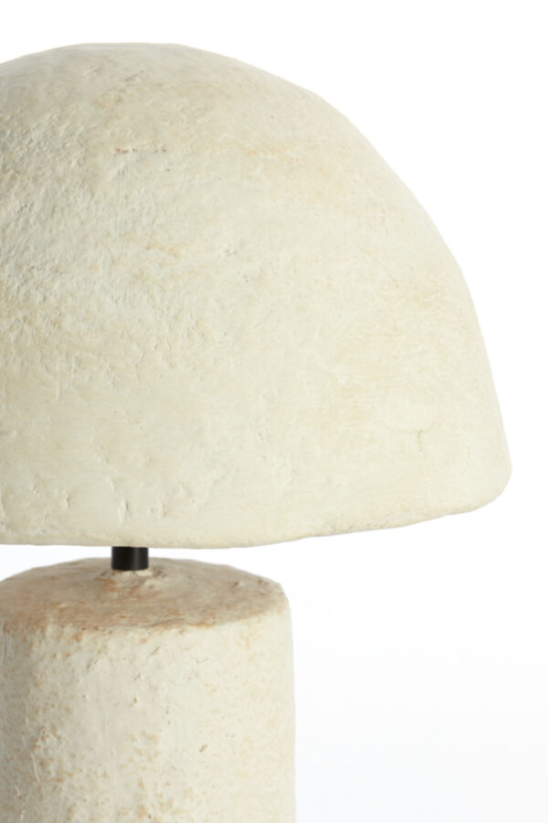 Steenlook tafellamp beige Light & Living Qazu - H 48 cm - Image 3