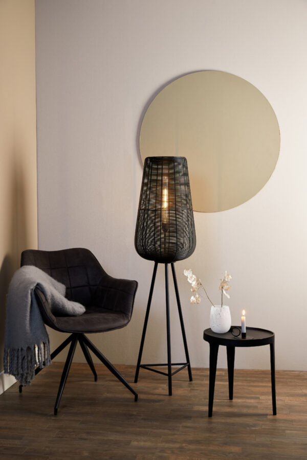Zwarte metalen vloerlamp in cilindervorm Light & Living Adeta – H 135 cm - Image 4