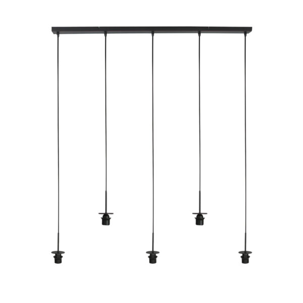 Langwerpige zwarte hanglamp met 5 verstelbare snoeren Mexlite HaloSwap - Image 2