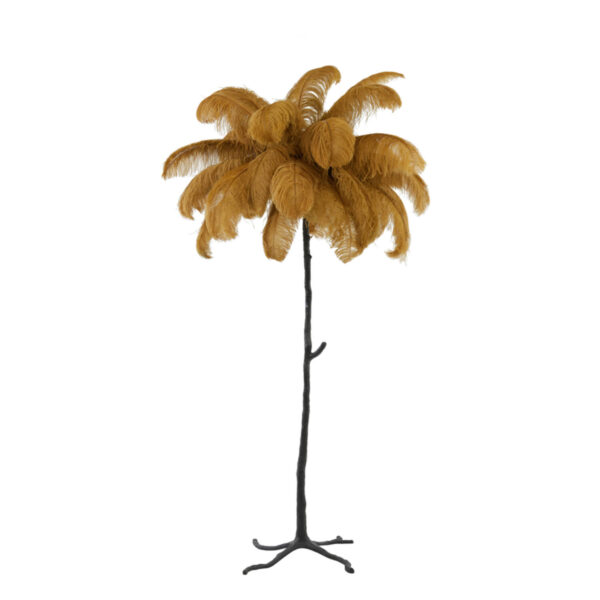 Elegante vloerlamp met bruine veren Light & Living Feather - H 180 cm