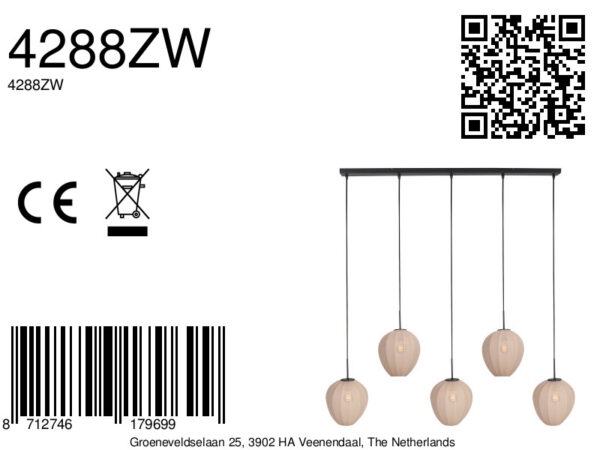 Japandi hanglamp met crèmekleurige textiele kappen Mexlite HaloSwap - Image 9