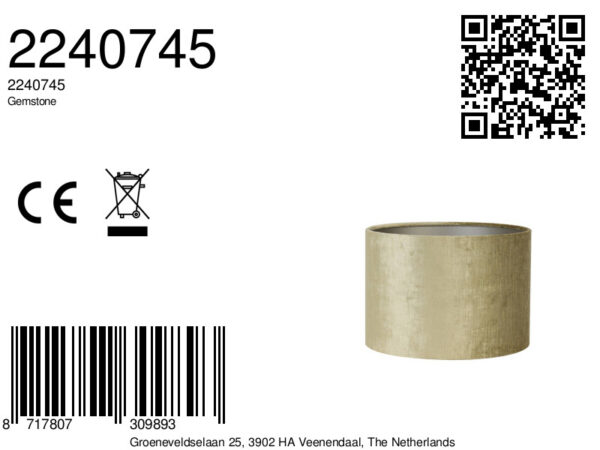 Gouden lampenkap in cilindervorm voor sfeer Light & Living Gemstone - Ø 40 cm - Image 6
