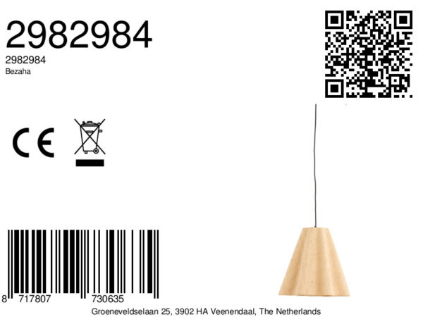 Rieten hanglamp conische vorm Light & Living Bezaha - Ø 40 cm - Image 7