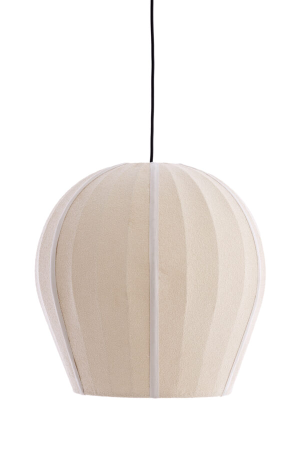 Geribde beige stoffen hanglamp Light & Living Zagori - Ø 44 cm - Image 2