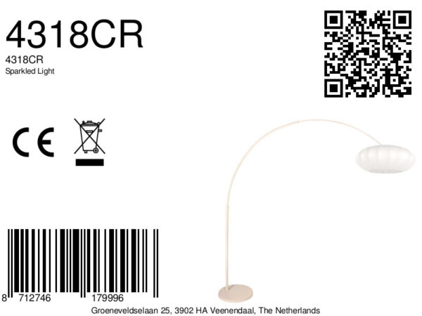 Design booglamp creme met witte kap Steinhauer Sparkled Light - Image 17
