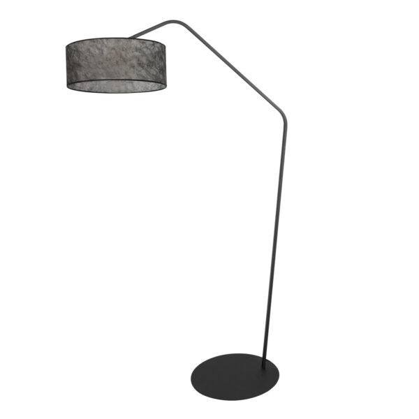 Trendy zwarte booglamp zwarte linnen kap Anne Lighting ZigZag - Image 2